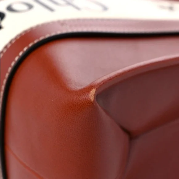Preowned CHLOE Calfskin Med. Woody RibbonTote Sepia Brown- Great Condition. - Picture 8 of 12